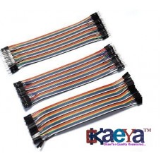 OkaeYa 3 Packs 20cm Multicolored 40 Pin Male to Female 40 Pin Male to Male 40 Pin Female to Female Breadboard Jumper Wires Ribbon Cables Kit